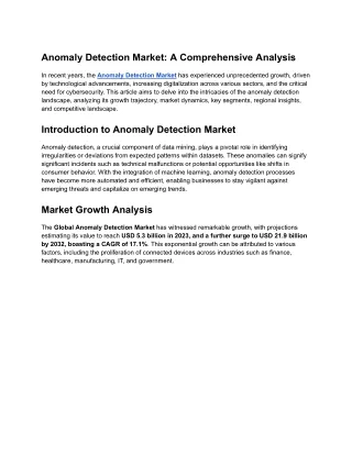 Anomaly Detection Market_ A Comprehensive Analysis