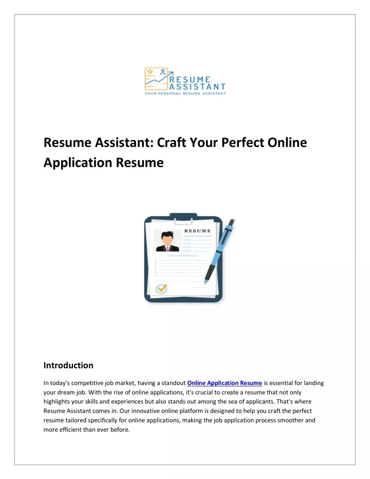 resume assistant craft your perfect online