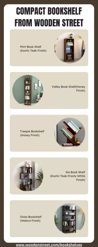 Buy Compact space saving wooden Bookshelf online From Wooden Street
