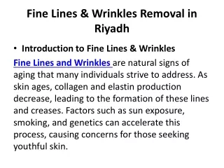 fine lines wrinkles removal in riyadh