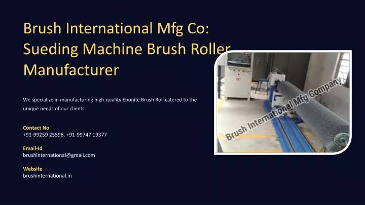 brush international mfg co sueding machine brush