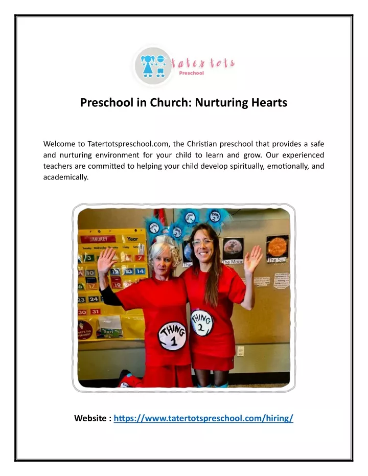 preschool in church nurturing hearts