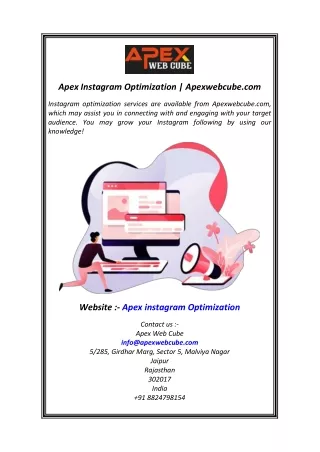 Apex Instagram Optimization Apexwebcube.com.