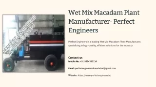 Wet Mix Macadam Plant Manufacturer, Best Wet Mix Macadam Plant Manufacturer