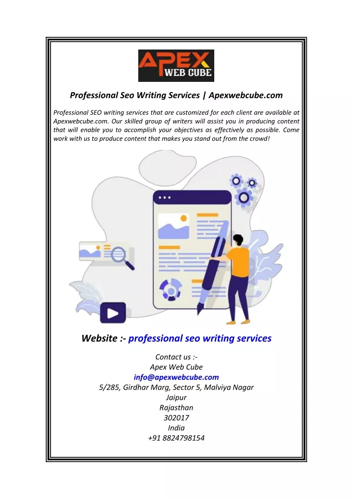 professional seo writing services apexwebcube com