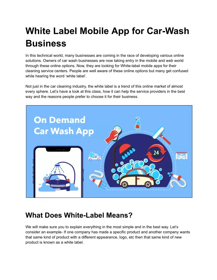 white label mobile app for car wash business