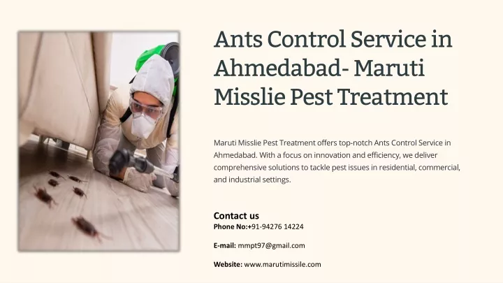 ants control service in ahmedabad maruti misslie