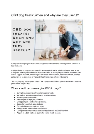 CBD dog treats_ When and why are they useful
