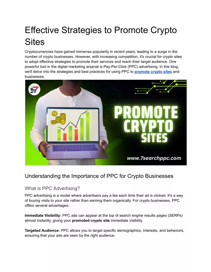 effective strategies to promote crypto sites