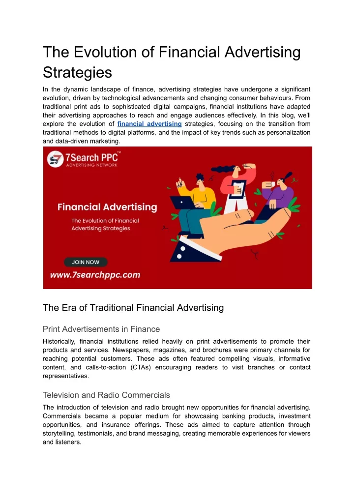 the evolution of financial advertising strategies