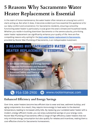 5 Reasons Why Sacramento Water Heater Replacement is Essential