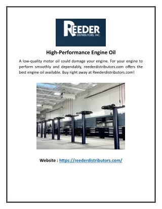 High-Performance Engine Oil