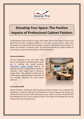 Professional Cabinet Painters Charlotte, NC - Icarus Pro Painters