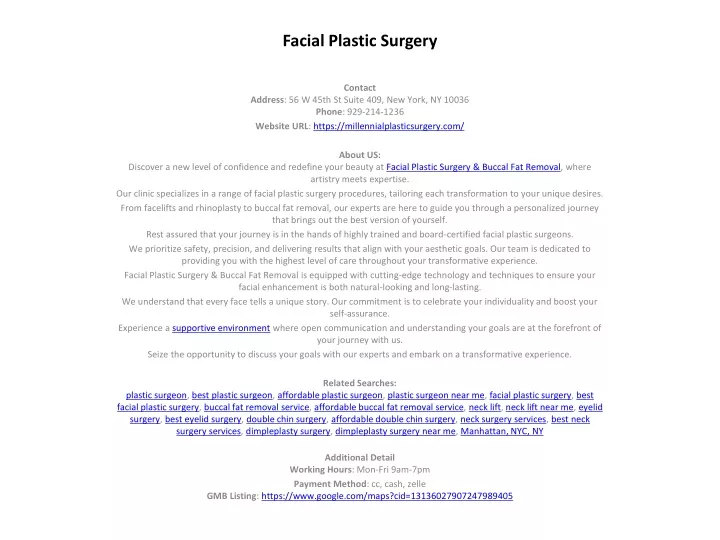 facial plastic surgery