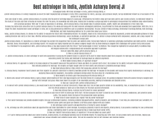 Chat With Best astrologer in India Acharya Devraj JI