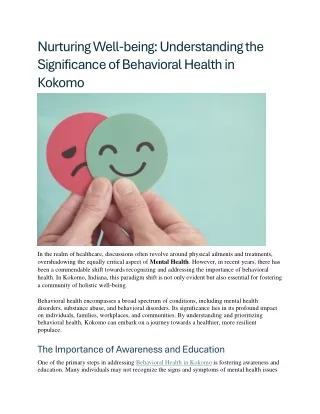 Exploring the Importance of Behavioral Health in Kokomo