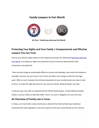Family law attorney Fort Worth