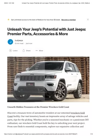 Unleash Your Jeep's Potential with Just Jeeps: Premier Parts, Accessories & More