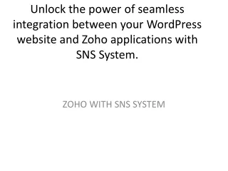 Zoho CRM Integration Services