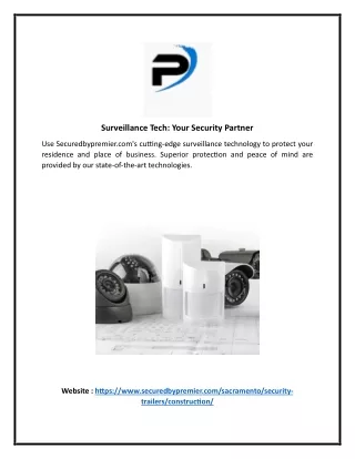 Surveillance Tech: Your Security Partner