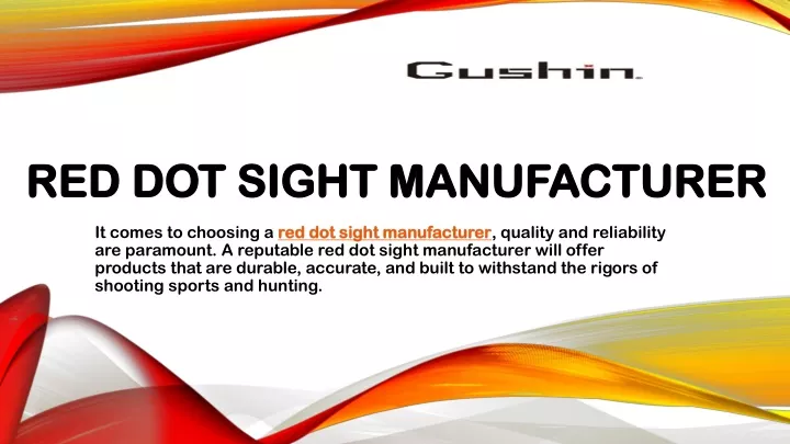 red dot sight manufacturer red dot sight