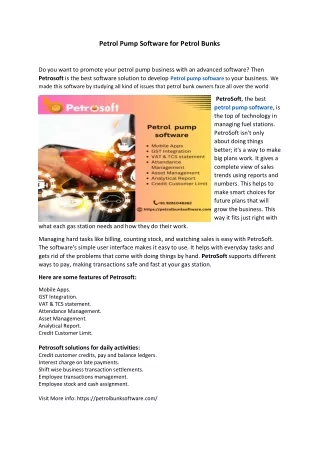 Petrol Pump Software for Petrol Bunks
