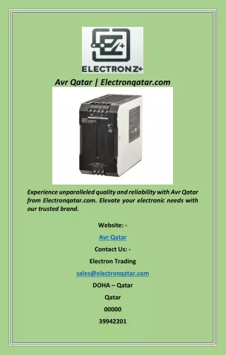 Avr Qatar  Electronqatar