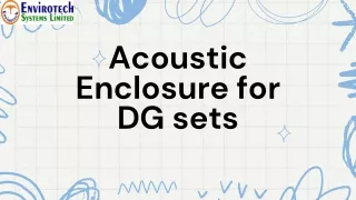 Free presentation for Acoustic enclosure for dg sets