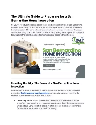 The Ultimate Guide to Preparing for a San Bernardino Home Inspection