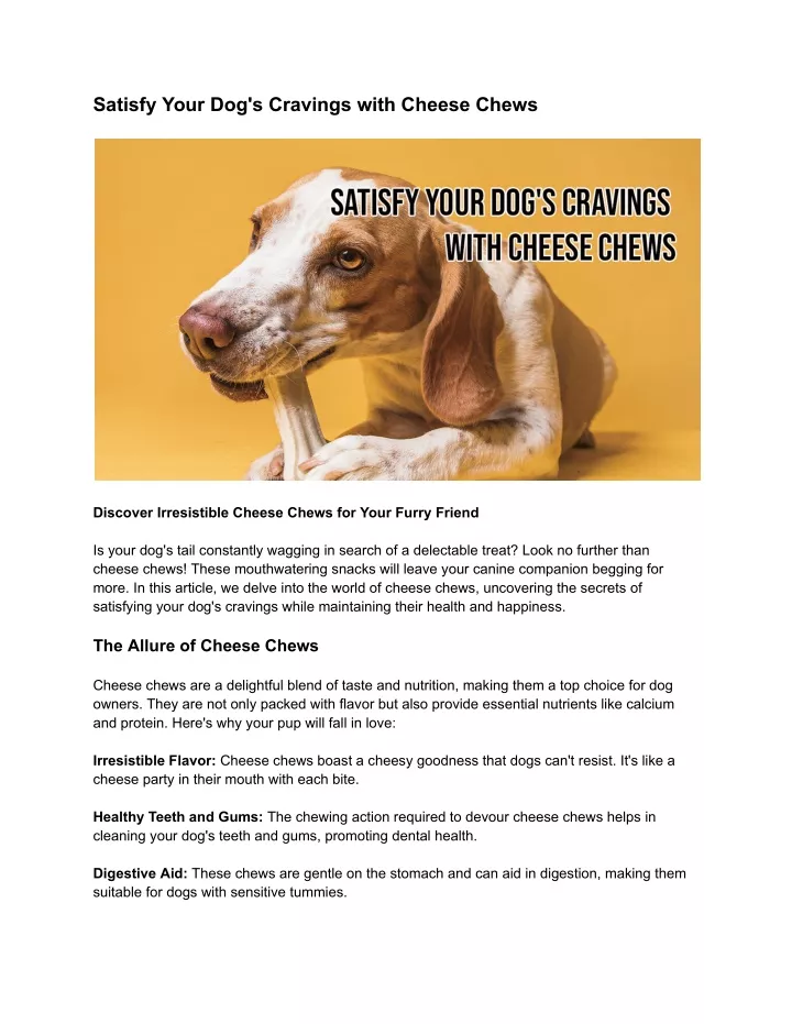 satisfy your dog s cravings with cheese chews