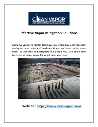 Effective Vapor Mitigation Solutions