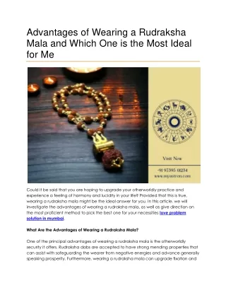 advantages of wearing a rudraksha mala and which