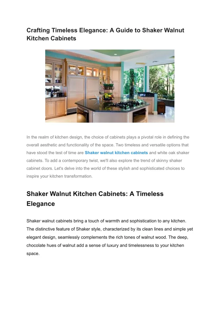 PPT - Crafting Timeless Elegance_ A Guide to Shaker Walnut Kitchen 