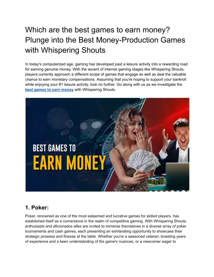which are the best games to earn money plunge