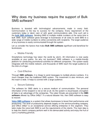 Why does my business require the support of Bulk SMS software_