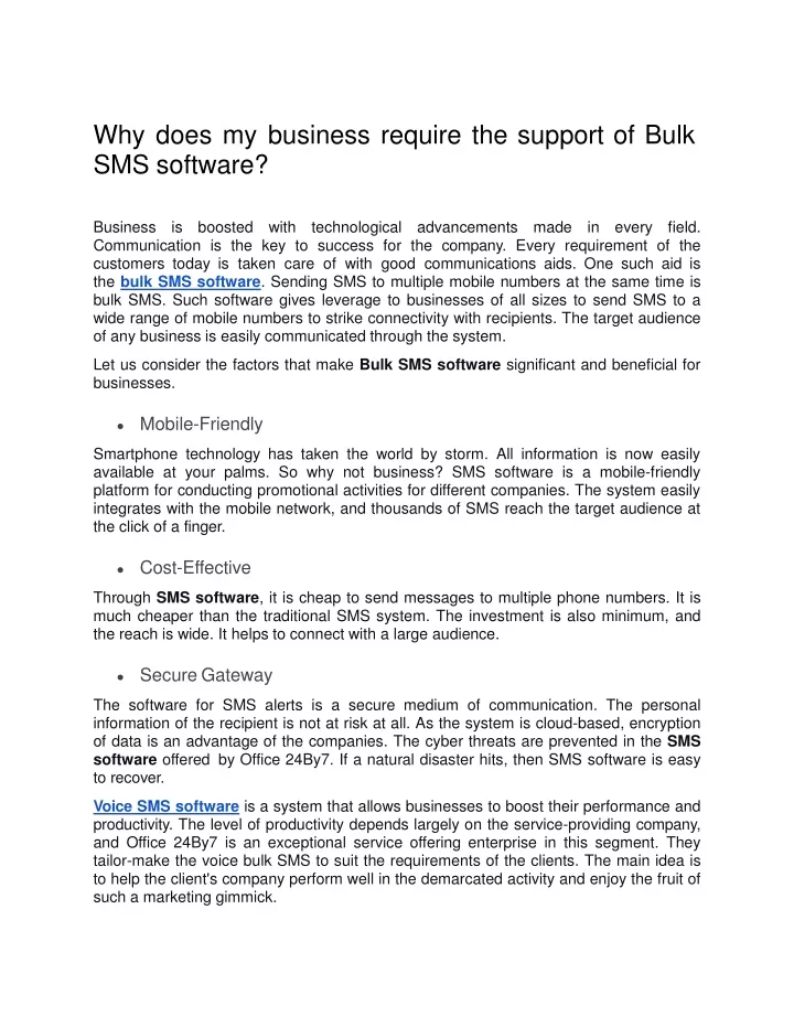 why does my business require the support of bulk