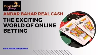Andar Bahar Real Cash - The Exciting World of Online Betting
