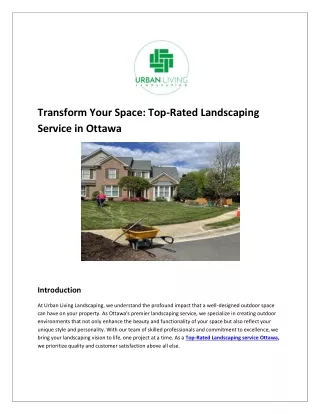 Transform Your Space: Top-Rated Landscaping Service in Ottawa
