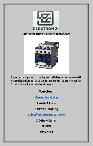 Contactor Qatar  Electronqatar