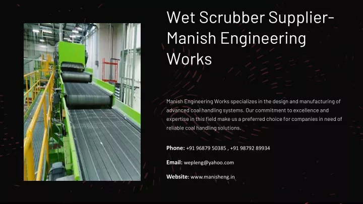 wet scrubber supplier manish engineering works