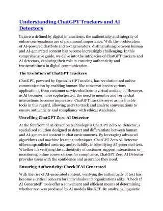 understanding chatgpt trackers and ai detectors