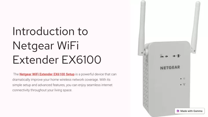 introduction to netgear wifi extender ex6100