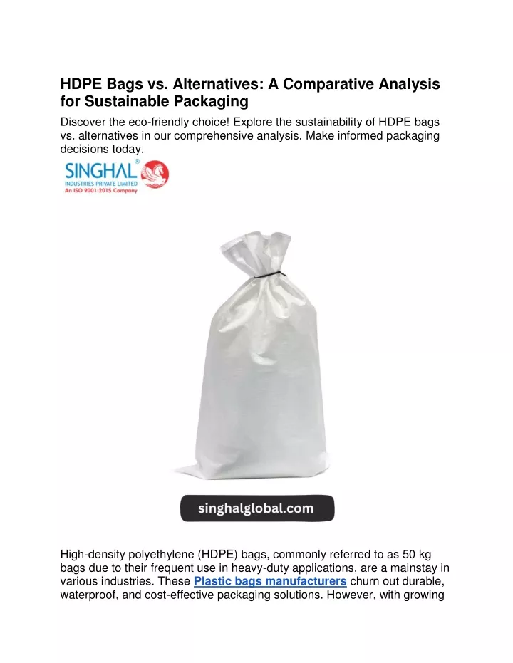 hdpe bags vs alternatives a comparative analysis