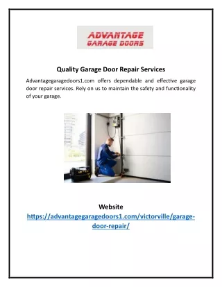 Quality Garage Door Repair Services