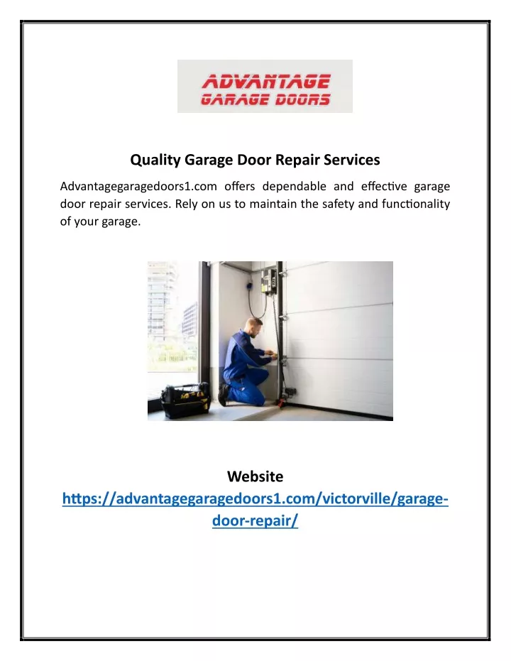 quality garage door repair services