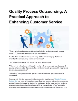 Quality Process Outsourcing_ A Practical Approach to Enhancing Customer Service