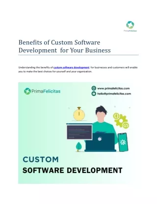 Benefits of Custom Software Development for Your Business