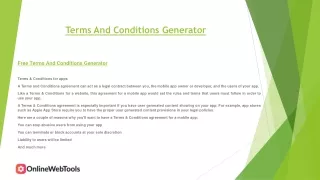 Terms And Conditions Generator - Onlinewebtools.org