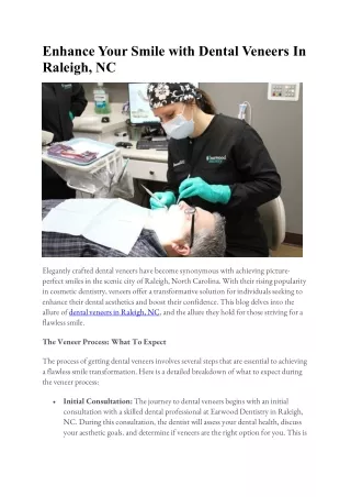 Enhance Your Smile: Dental Veneers in Raleigh, NC