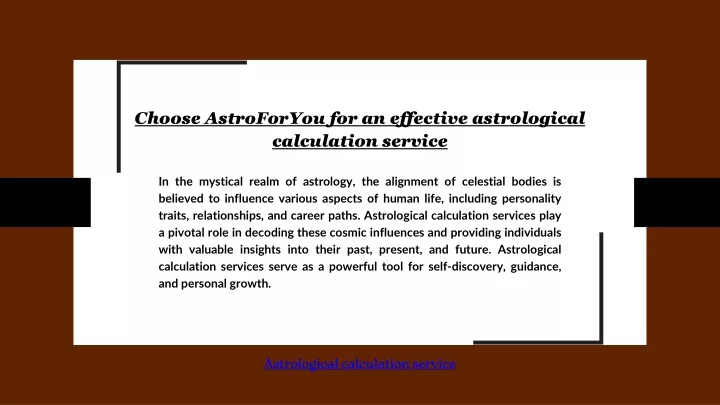 choose astroforyou for an effective astrological
